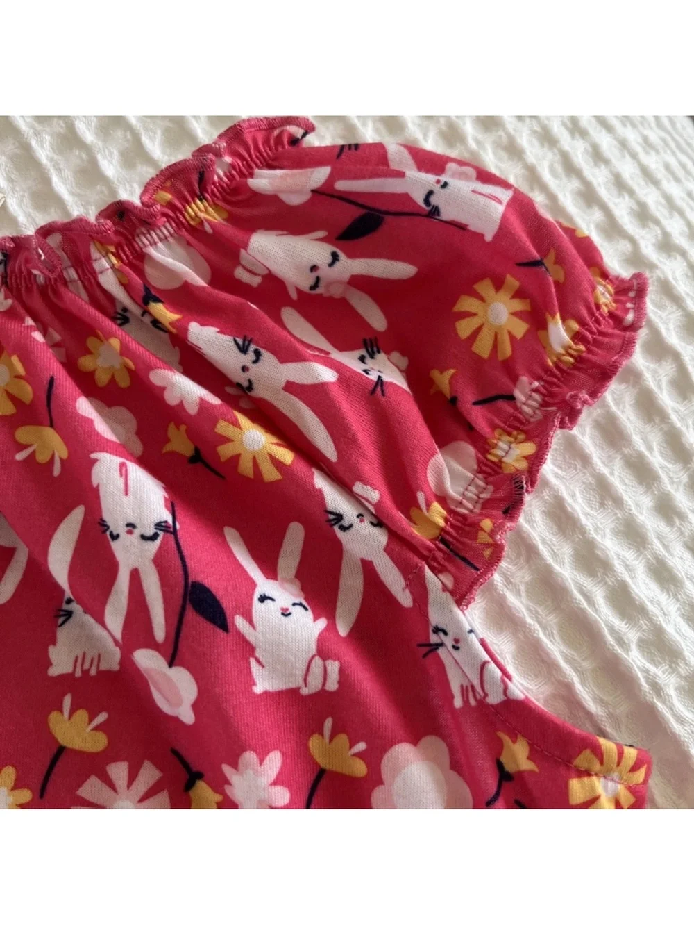 Gymboree pink Bunny & Floral Ruffle Neck Nightdress L(10-12)